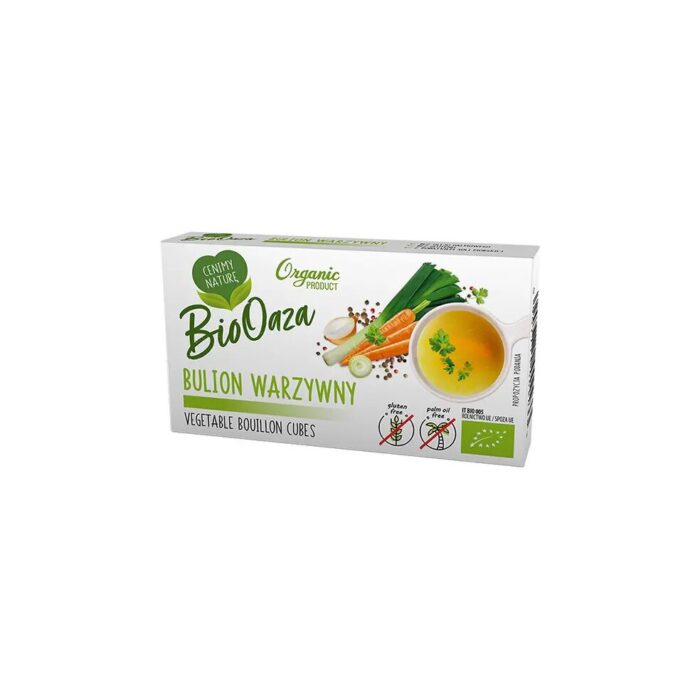 BULION - KOSTKI WARZYWNE BEZ DODATKU CUKRÓW BEZGLUTENOWE BIO (6 x 11 g) 66 g - BIOOAZA - obrazek 2