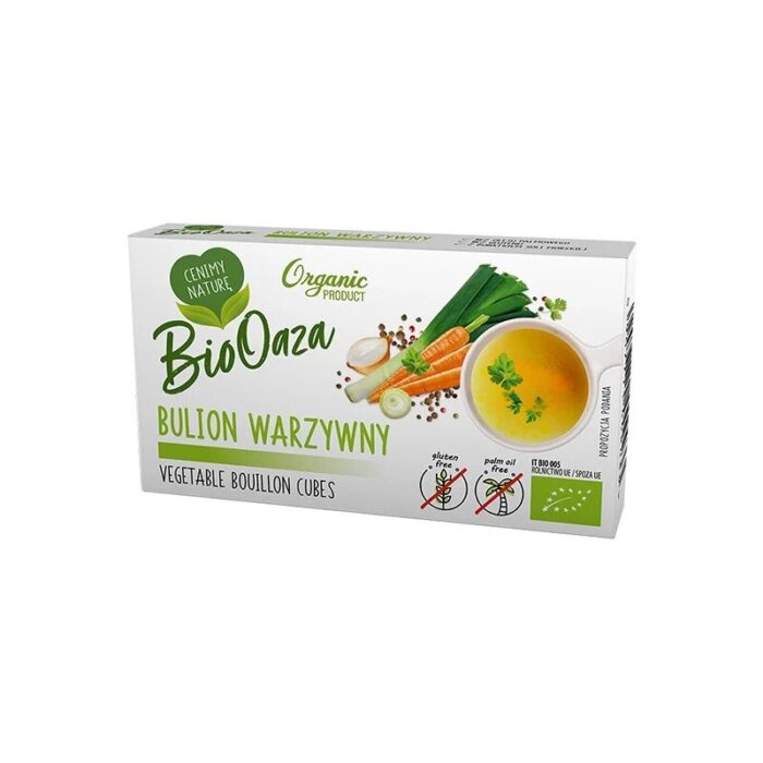 BULION - KOSTKI WARZYWNE BEZ DODATKU CUKRÓW BEZGLUTENOWE BIO (6 x 11 g) 66 g - BIOOAZA - obrazek 1