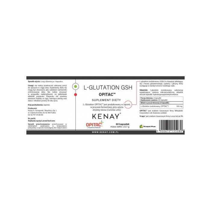 L- Glutation GSH Opitac™ - 60 kapsułek - obrazek 2