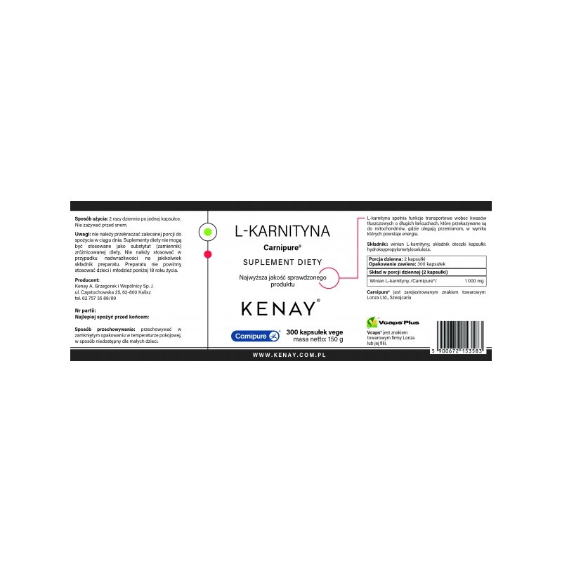 l-karnityna-carnipure-300-kapsulekk-1.jpg CARNIPURE 500 mg L-Karnityna 300 kaps. - obrazek 2