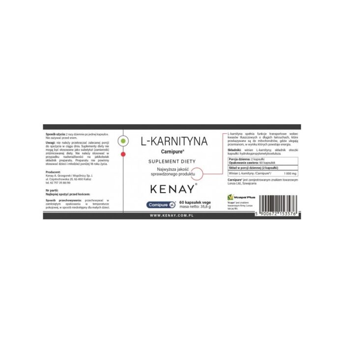 CARNIPURE 500 mg L-Karnityna 60 kaps. - obrazek 2