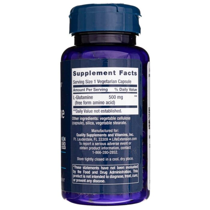Life Extension L-Glutamine 500mg 100 vege caps - obrazek 2