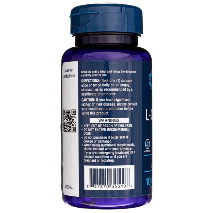 Life Extension L-Glutamine 500mg 100 vege caps - obrazek 4