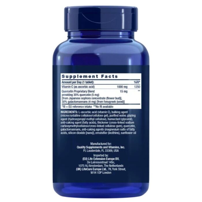 Life Extension Witamina C 1000 mg z fitosomem bio-kwercetyny - 250 tabletek - obrazek 2