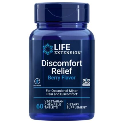 Life Extension Discomfort Relief PEA, jagoda - 60 tabletek do ssania
