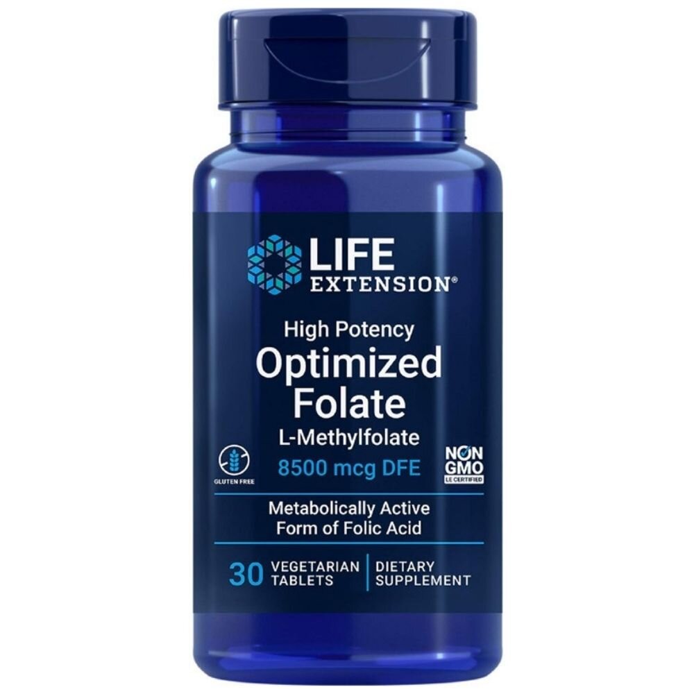 le1800-1-1.jpg Life Extension High Potency Optimized Folate 8500 mcg - 30 tabletek - obrazek 1