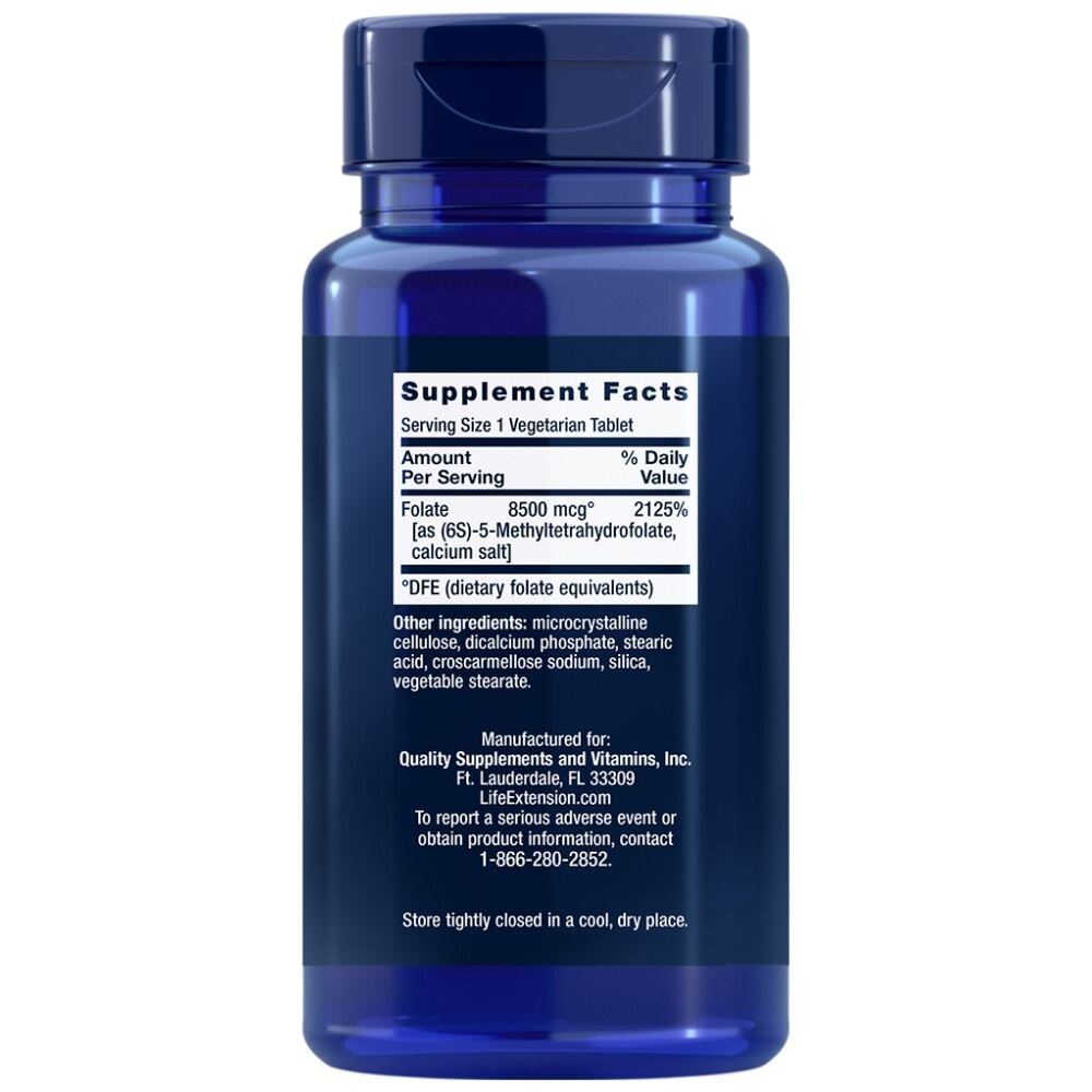 le1800-2-1.jpg Life Extension High Potency Optimized Folate 8500 mcg - 30 tabletek - obrazek 2