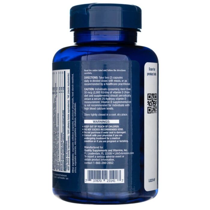 Life Extension Two-Per-Day Capsules (Multiwitamina) - 120 kapsułek - obrazek 3