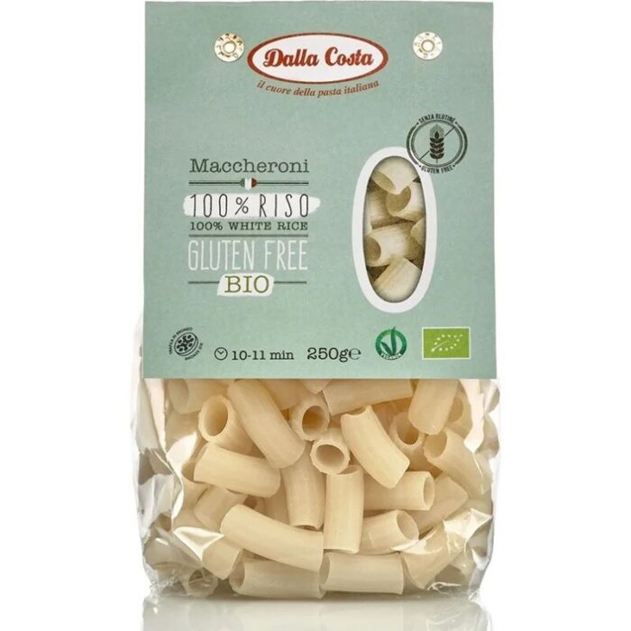 MAKARON (RYŻOWY) MACCHERONI BEZGLUTENOWY BIO 250 g - DALLA COSTA - obrazek 1