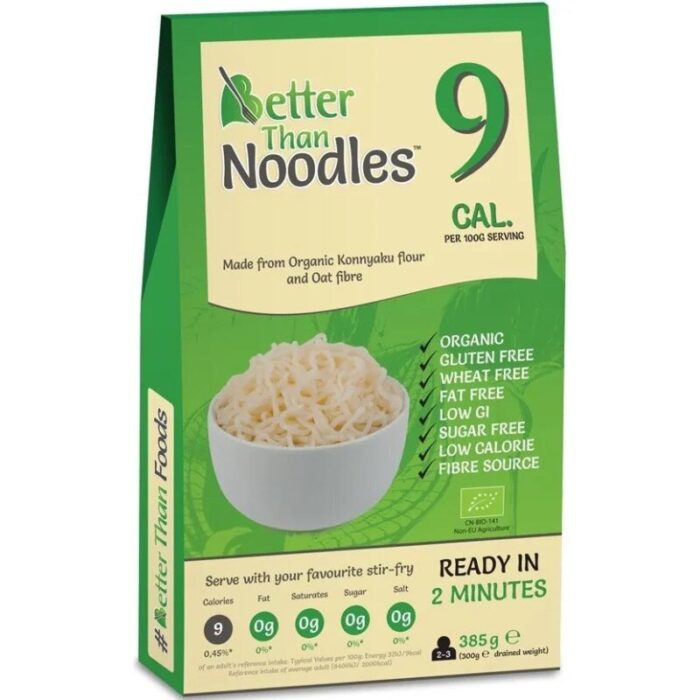 MAKARON (KONJAC) NOODLE BEZGLUTENOWY BIO 385 g (300 g) - BETTER THAN FOODS - obrazek 1