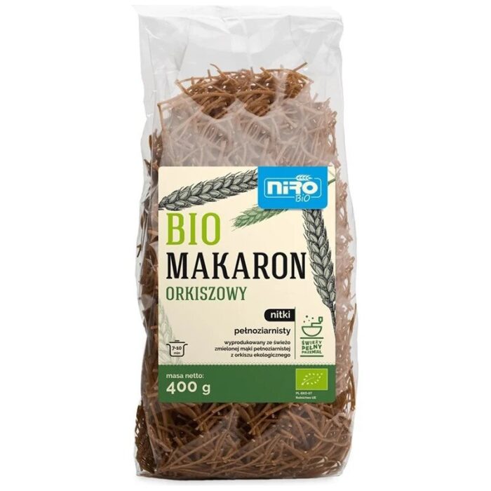 MAKARON (ORKISZOWY Z KURKUMĄ) NITKI ZŁOCISTE BIO 250 g - NIRO - obrazek 44