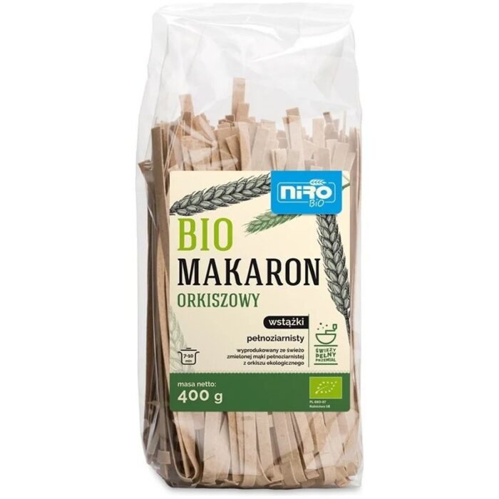 Makaron orkiszowy pełnoziarnisty wstążki 400g NIRO BIO - obrazek 1