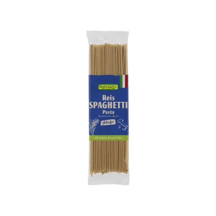 MAKARON (RYŻOWY RAZOWY) SPAGHETTI BEZGLUTENOWY BIO 250 g - RAPUNZEL - obrazek 1