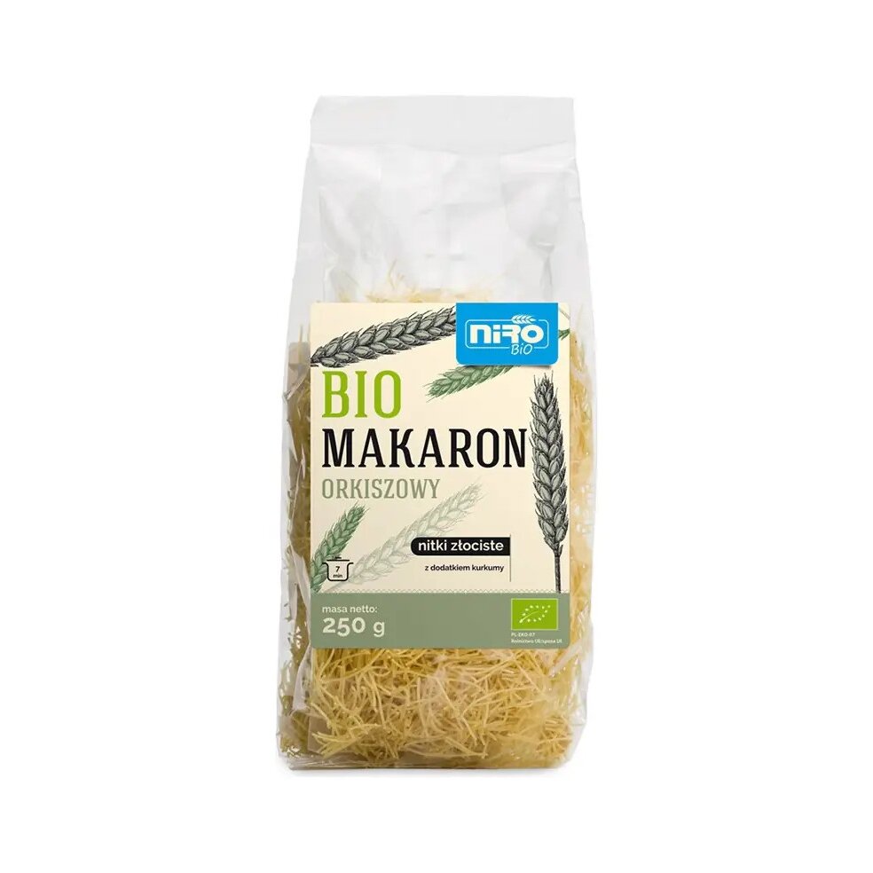 makaron-zlocisty-orkiszowy-nitki-250gnirobio-1-1.jpg MAKARON (ORKISZOWY Z KURKUMĄ) NITKI ZŁOCISTE BIO 250 g - NIRO - obrazek 2
