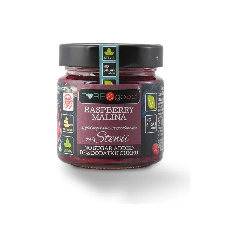 maliny-bez-dodatku-cukru-200gpuregood-2.jpg Dżem malinowy bez dodatku cukru 200g PURE&GOOD - obrazek 1