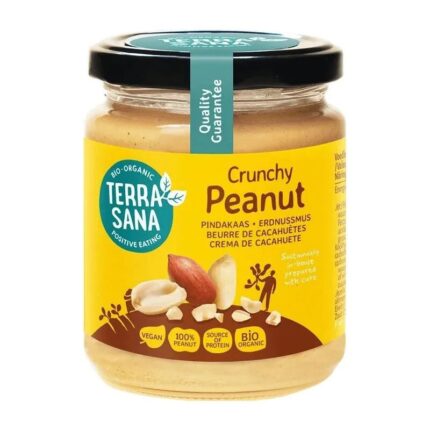 Masło z orzechów arachidowych z kawałkami orzechów 100% 250g TERRASANA BIO