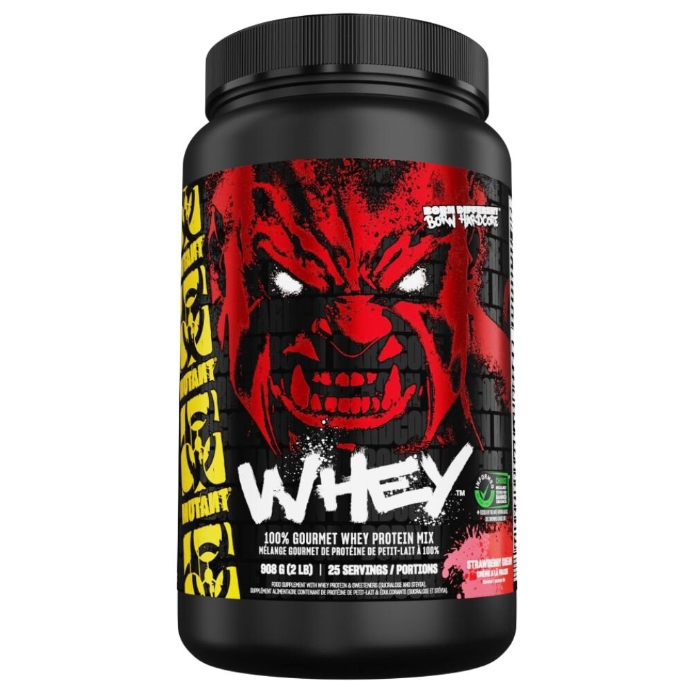 mutant326-1-1.jpg Mutant Whey, Odżywka białkowa, krem truskawkowy - 908 g - obrazek 1