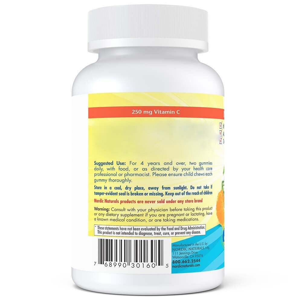 nn-0630-2-1.jpg Nordic Naturals Witamina C 250 mg dla dzieci, mandarynkowa - 120 żelek - obrazek 2