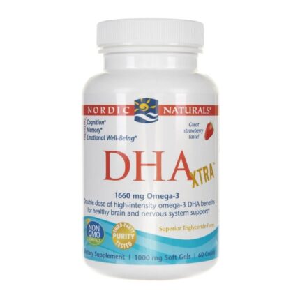 Nordic Naturals DHA Xtra 1660 mg smak truskawkowy - 60 kapsułek