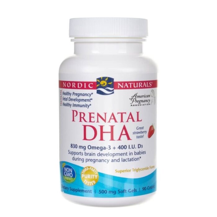 Nordic Naturals Prenatal DHA 830 mg smak truskawkowy - 90 kapsułek - obrazek 2