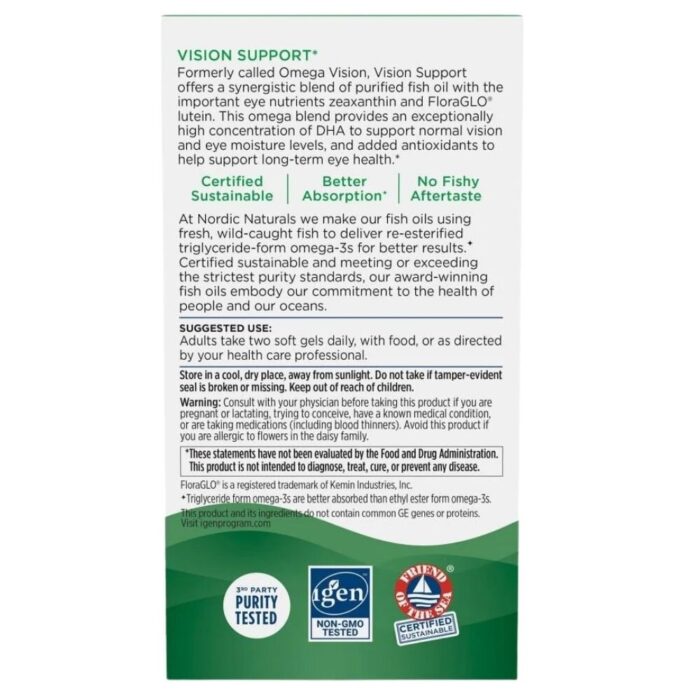 Nordic Naturals Vision Support - 60 kapsułek - obrazek 4