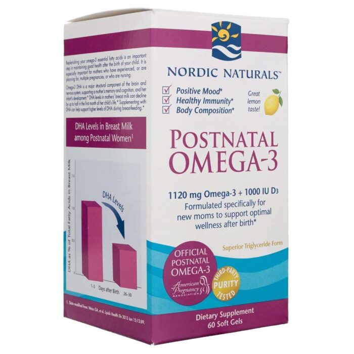 Nordic Naturals Postnatal Omega-3 1120 mg - 60 kapsułek - obrazek 2