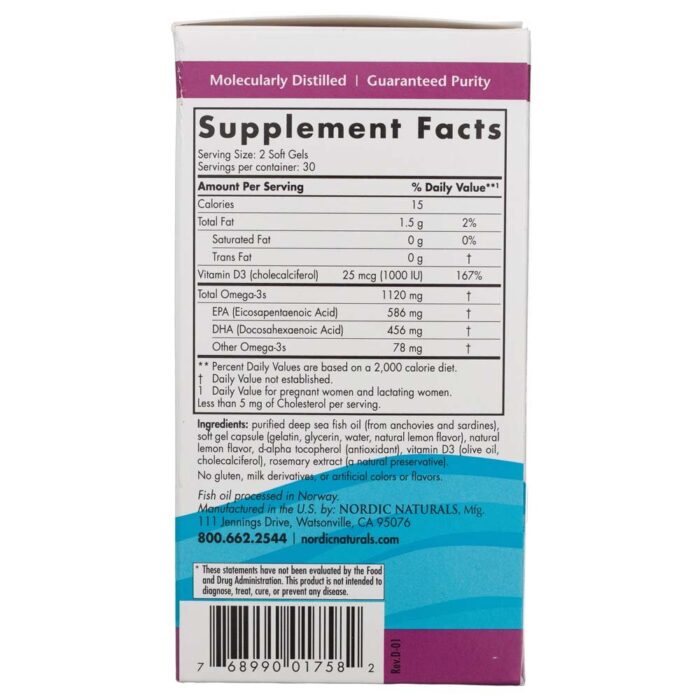 Nordic Naturals Postnatal Omega-3 1120 mg - 60 kapsułek - obrazek 5