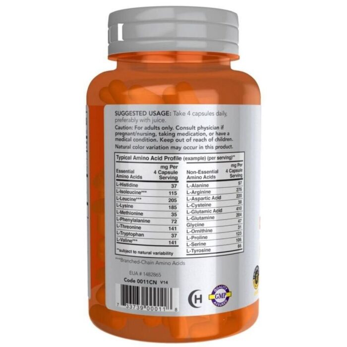 Now Foods Sports Amino Complete, Kompleks aminokwasów - 120 kapsułek - obrazek 2