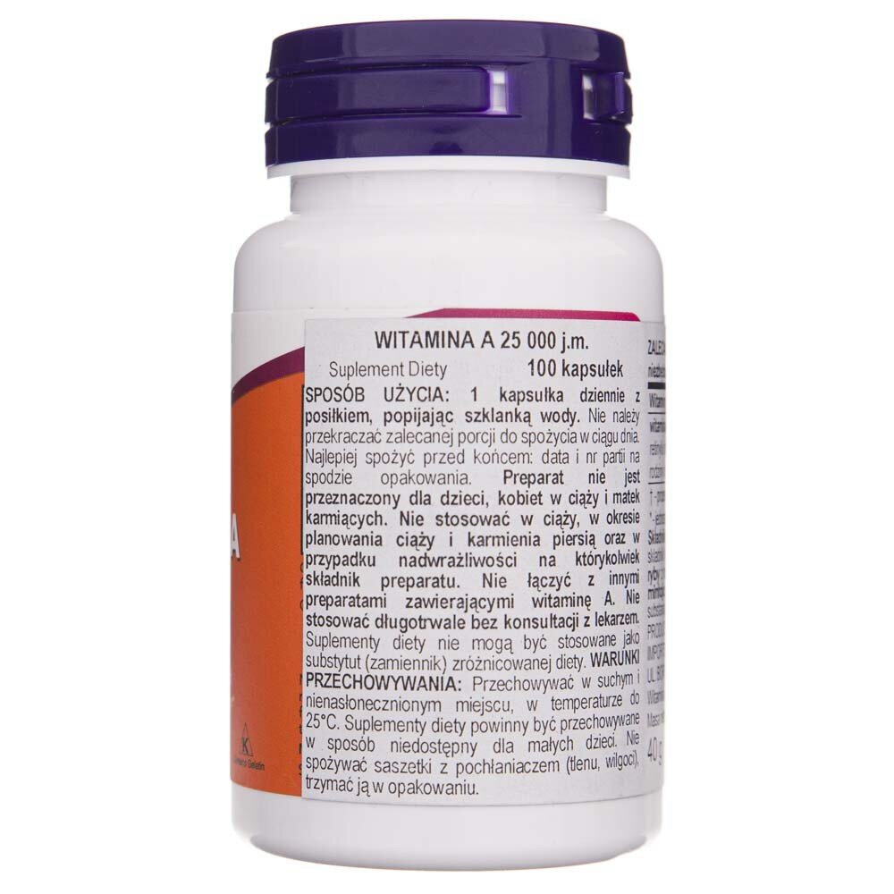 now0340-3-1-1.jpg Now Foods Witamina A 25000 IU - 100 kapsułek - obrazek 3