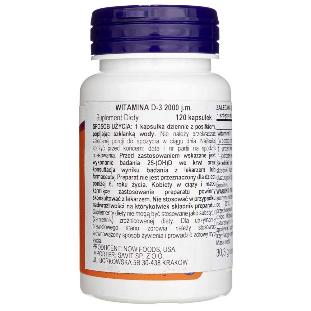 now0367-2-1.jpg Now Foods Witamina D3 2000 IU - 120 kapsułek - obrazek 2