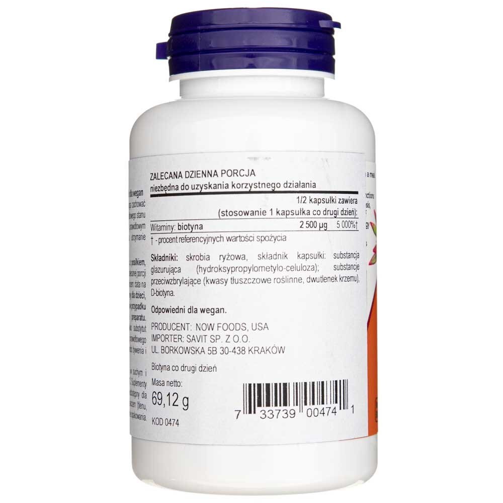 now0474-3-1-1.jpg Now Foods Biotyna 5000 mcg - 120 kapsułek - obrazek 3