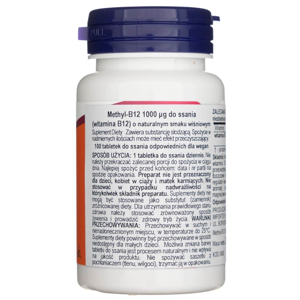 now0495-3-1-1.jpg Now Foods Witamina B12 1000 mcg - 100 tabletek do ssania - obrazek 3