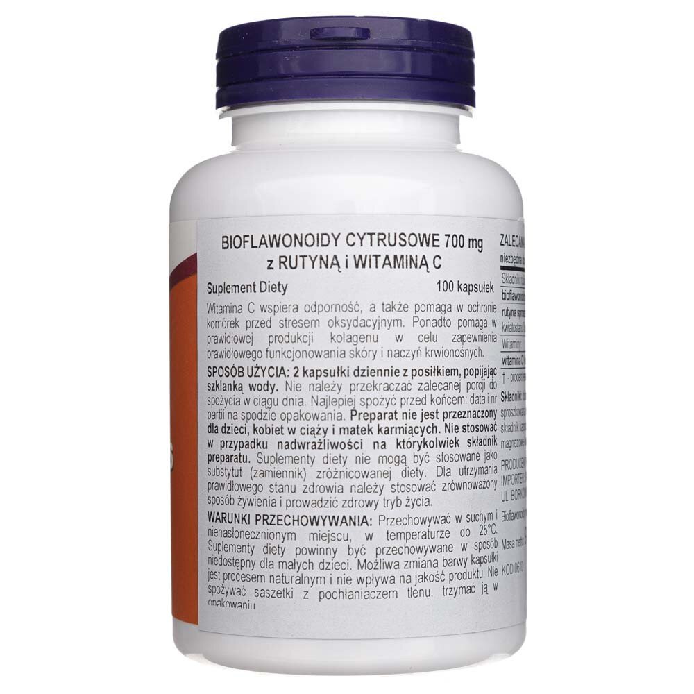 now0610-2-1.jpg Now Foods Bioflawonoidy Cytrusowe 700 mg - 100 kapsułek - obrazek 2