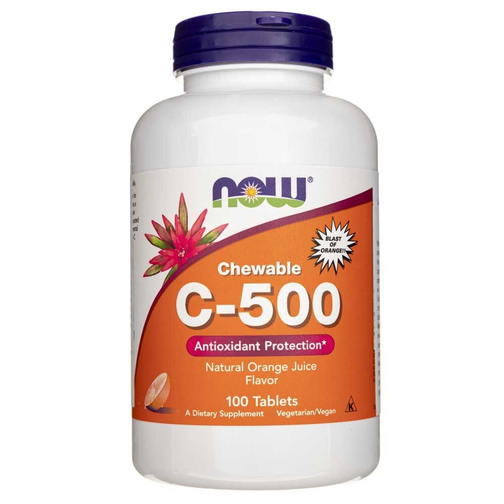now0630c-1-2-1.jpg Now Foods Witamina C-500 pomarańczowa - 100 pastylek - obrazek 1