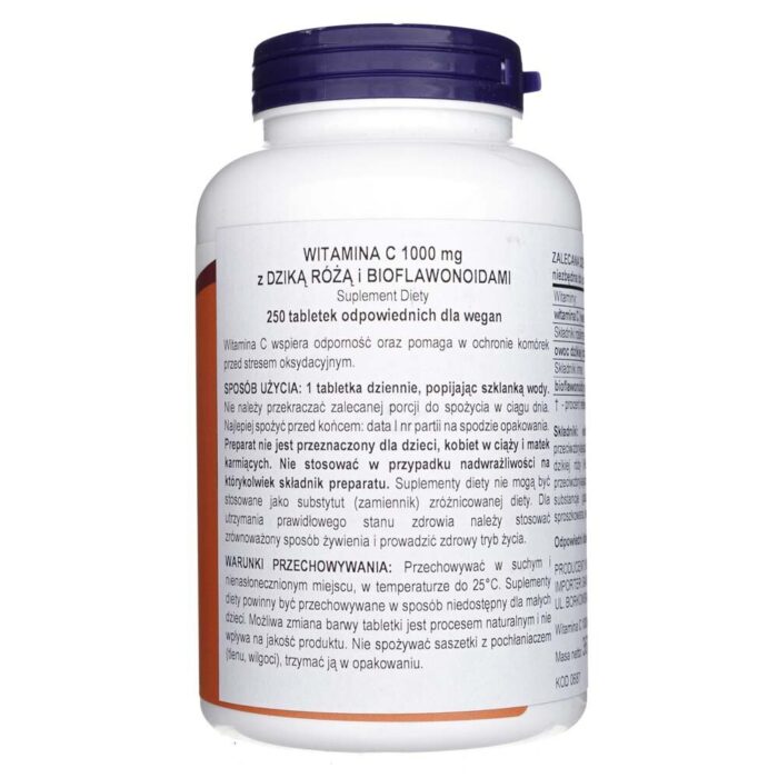 Now Foods Witamina C-1000 z bioflawonoidami - 250 tabletek - obrazek 2