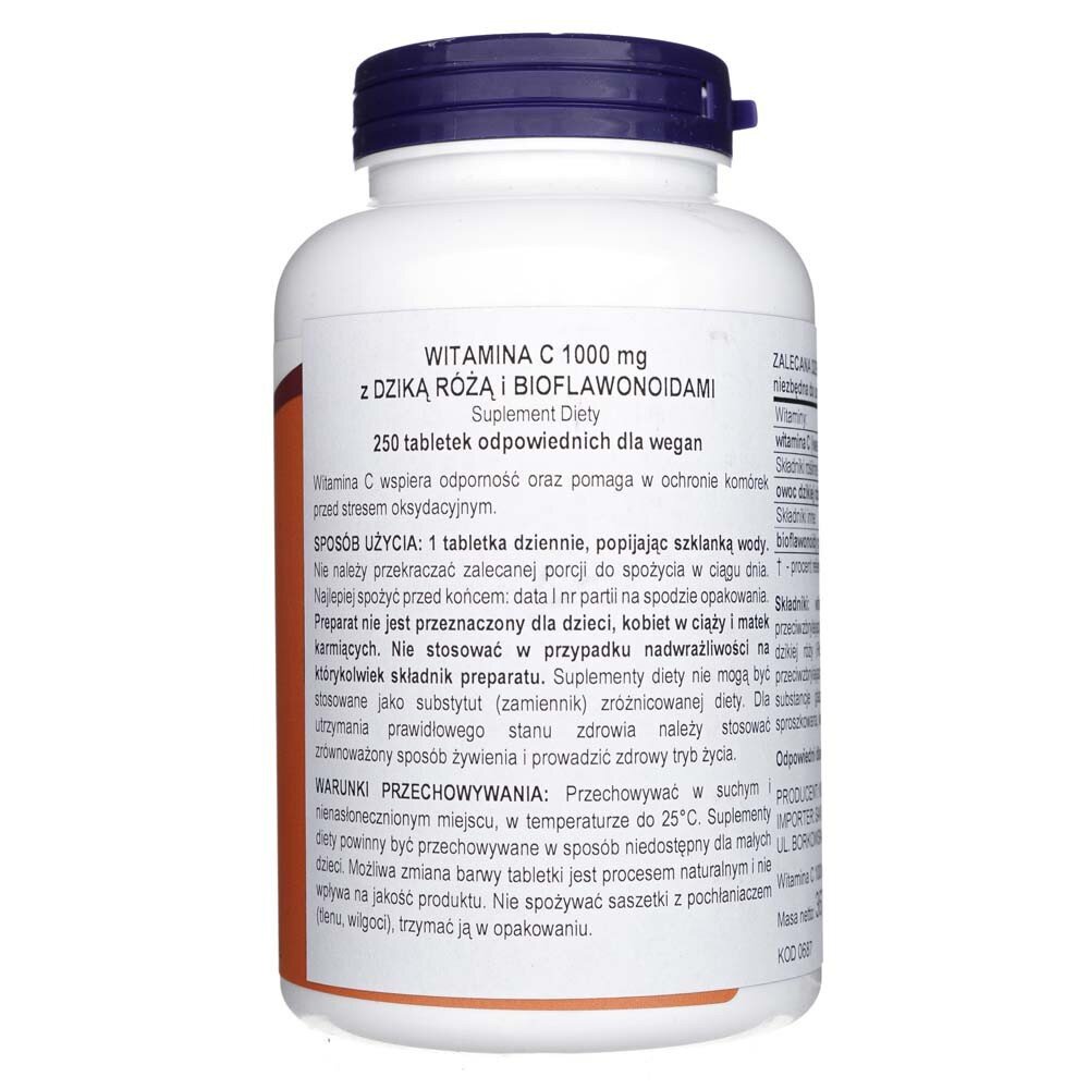 now0687-2-1.jpg Now Foods Witamina C-1000 z bioflawonoidami - 250 tabletek - obrazek 2