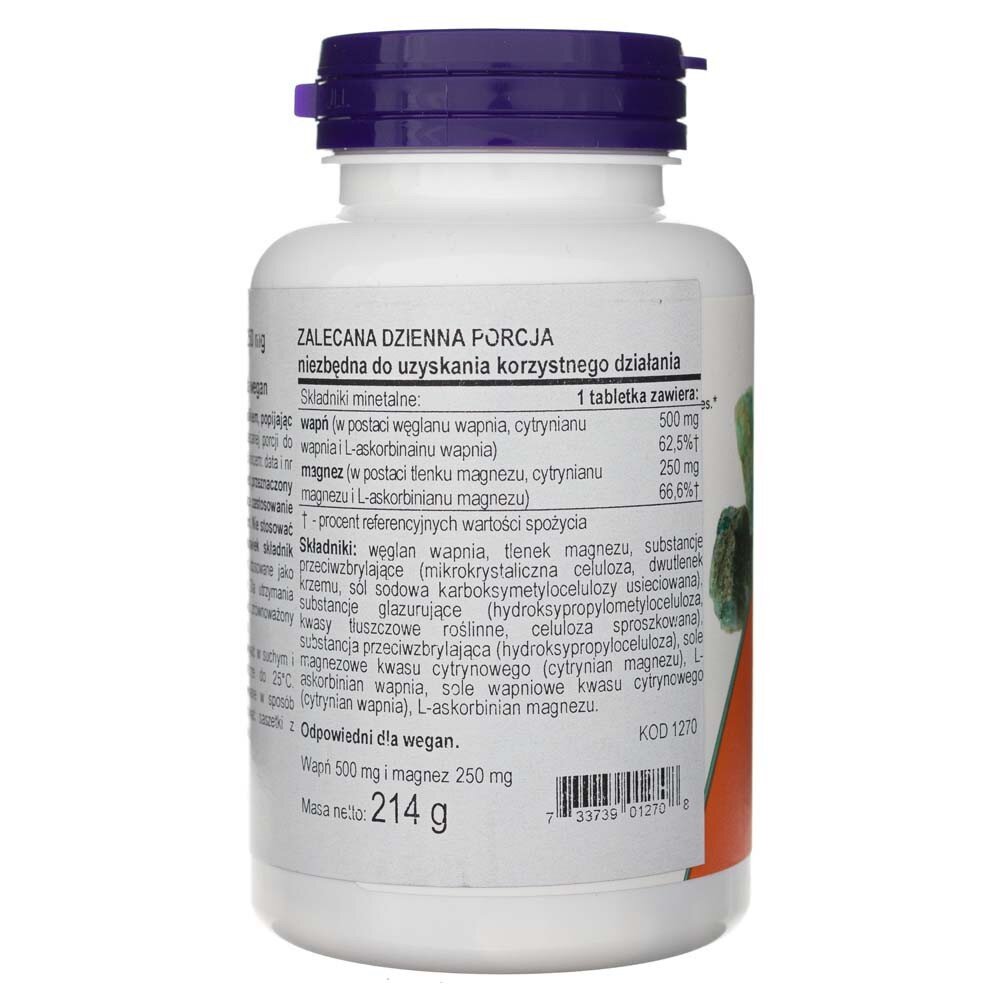 now1270-3-1-1.jpg Now Foods Calcium & Magnesium - 100 tabletek - obrazek 3