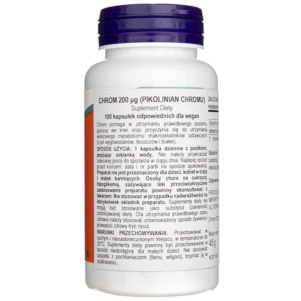 now1420-2-1-1.jpg Now Foods Chrom (pikolinian chromu) 200 mcg - 100 kapsułek - obrazek 2