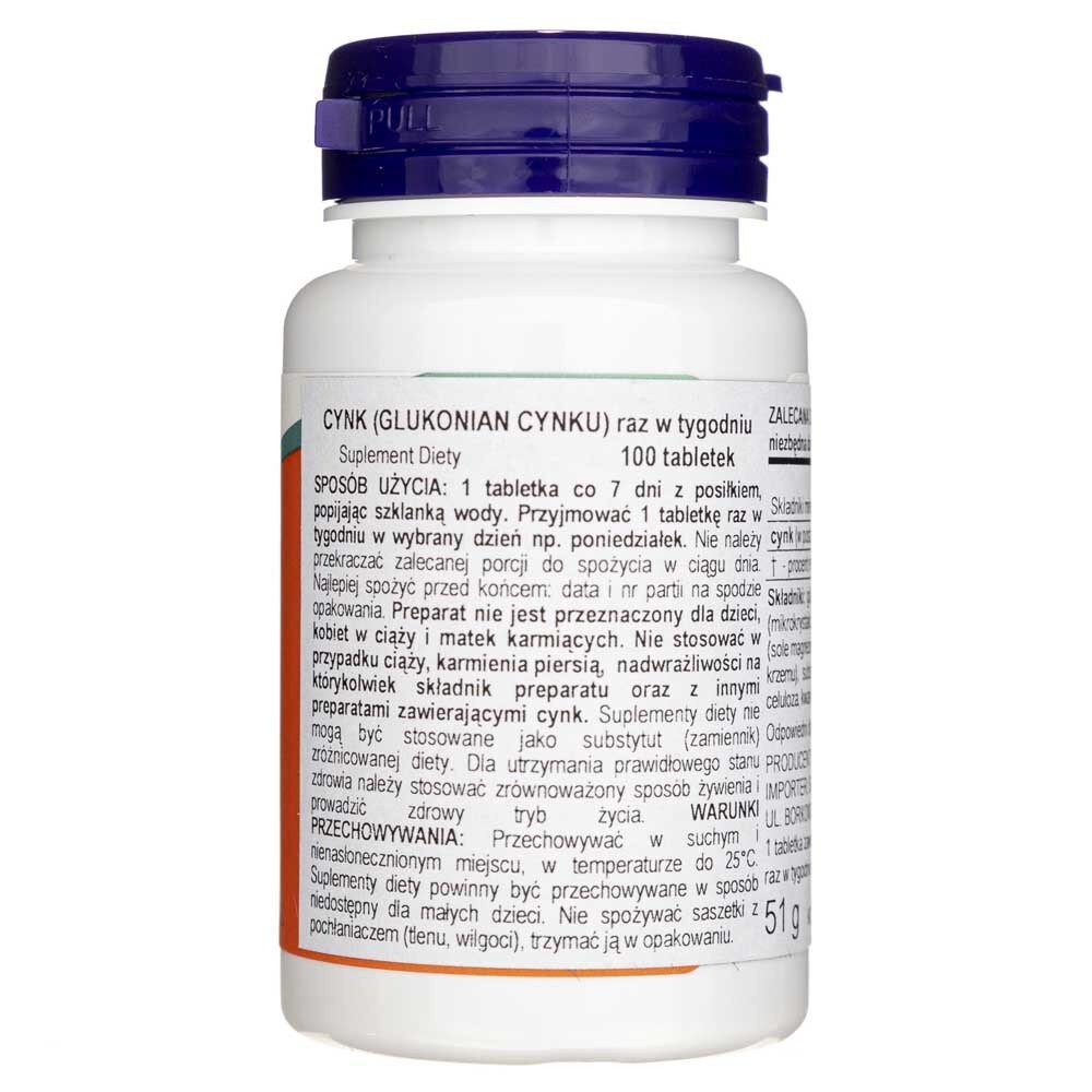 now1520-2-1-1.jpg Now Foods Zinc (Cynk) 50 mg - 100 tabletek - obrazek 2