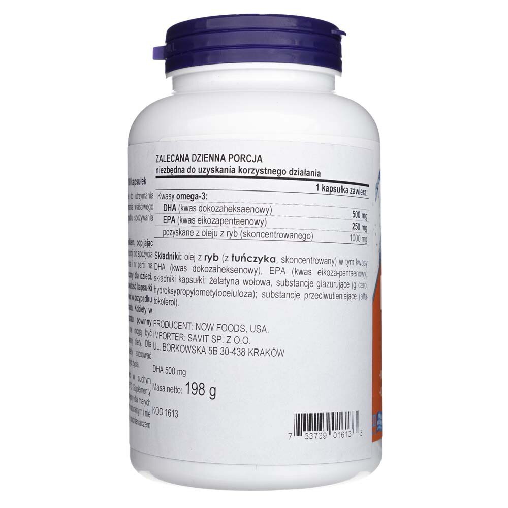 now1613-3-1-1.jpg Now Foods DHA-500 / EPA-250 - 180 kapsułek - obrazek 3