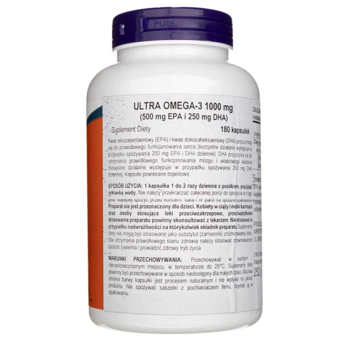 Now Foods Ultra Omega-3 500 EPA / 250 DHA - 180 kapsułek - obrazek 2