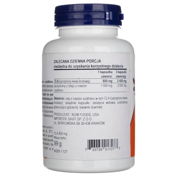 Now Foods CLA 800 mg - 90 kapsułek - obrazek 3