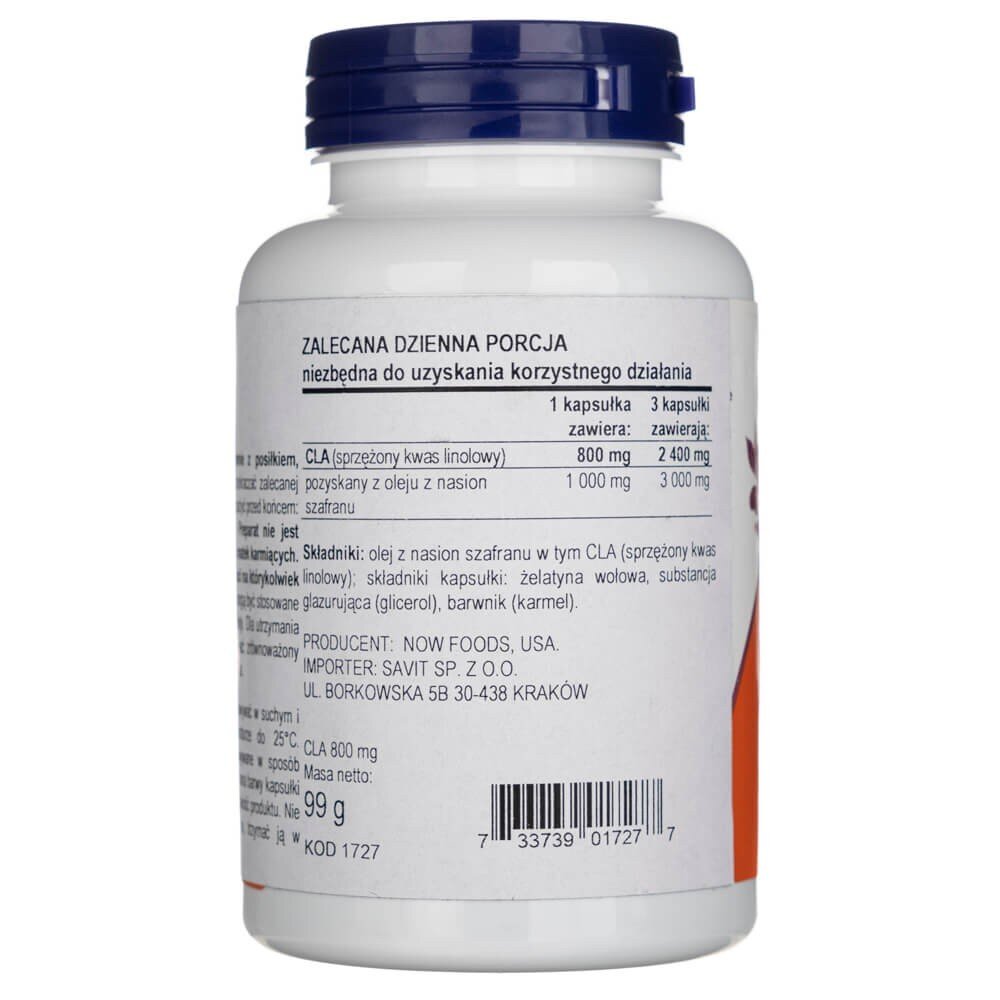 now1727b-3-1-1.jpg Now Foods CLA 800 mg - 90 kapsułek - obrazek 3