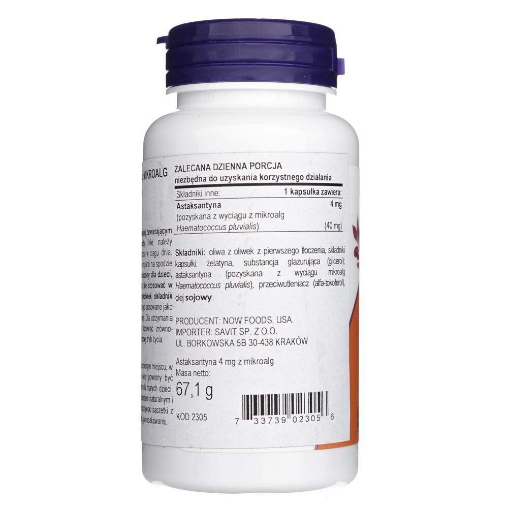 now2305-3-1.jpg Now Foods Astaksantyna 4 mg - 90 kapsułek - obrazek 3