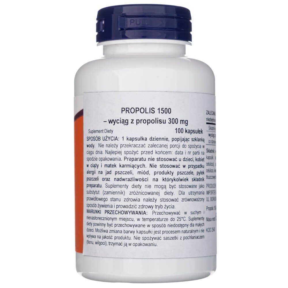 now2540-2-1.jpg Now Foods Propolis 1500 5:1 Ekstrakt - 100 kapsułek - obrazek 2