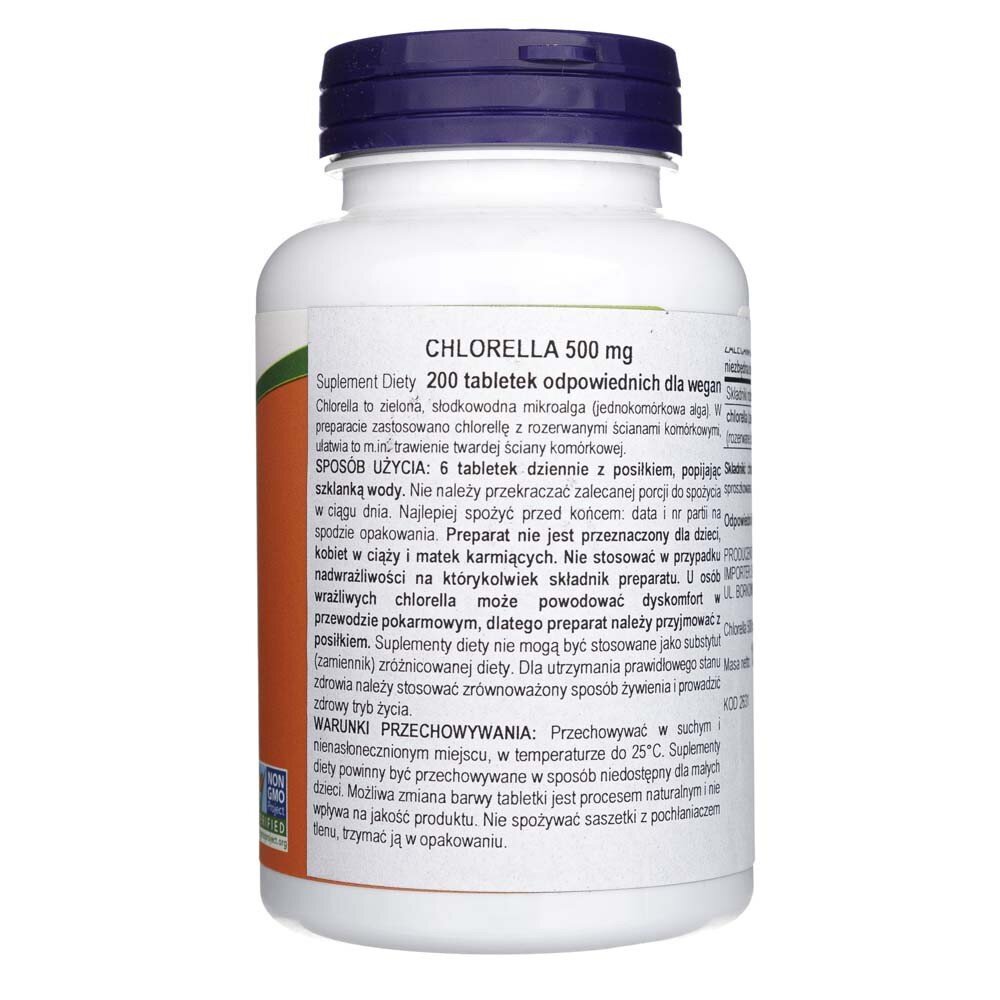now2631-2-1-1.jpg Now Foods Chlorella 500 mg - 200 tabletek - obrazek 2