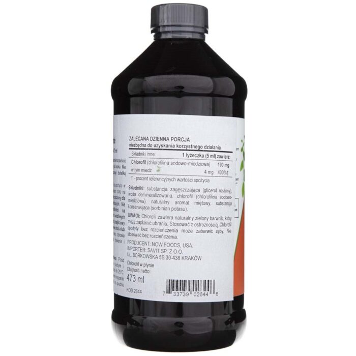 Now Foods Chlorofil w płynie - 473 ml - obrazek 4
