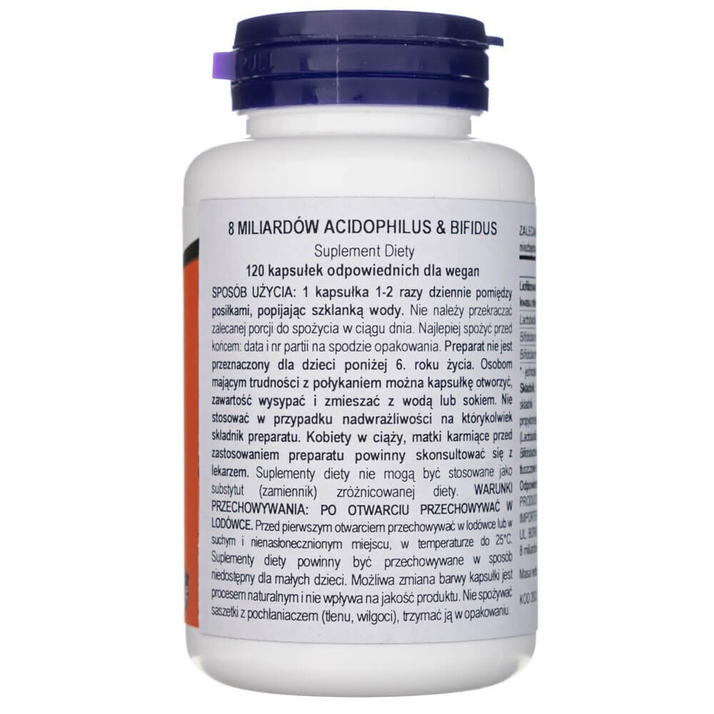 now2932-2-1.jpg Now Foods 8 Billion Acidophilus & Bifidus - 120 kapsułek - obrazek 2