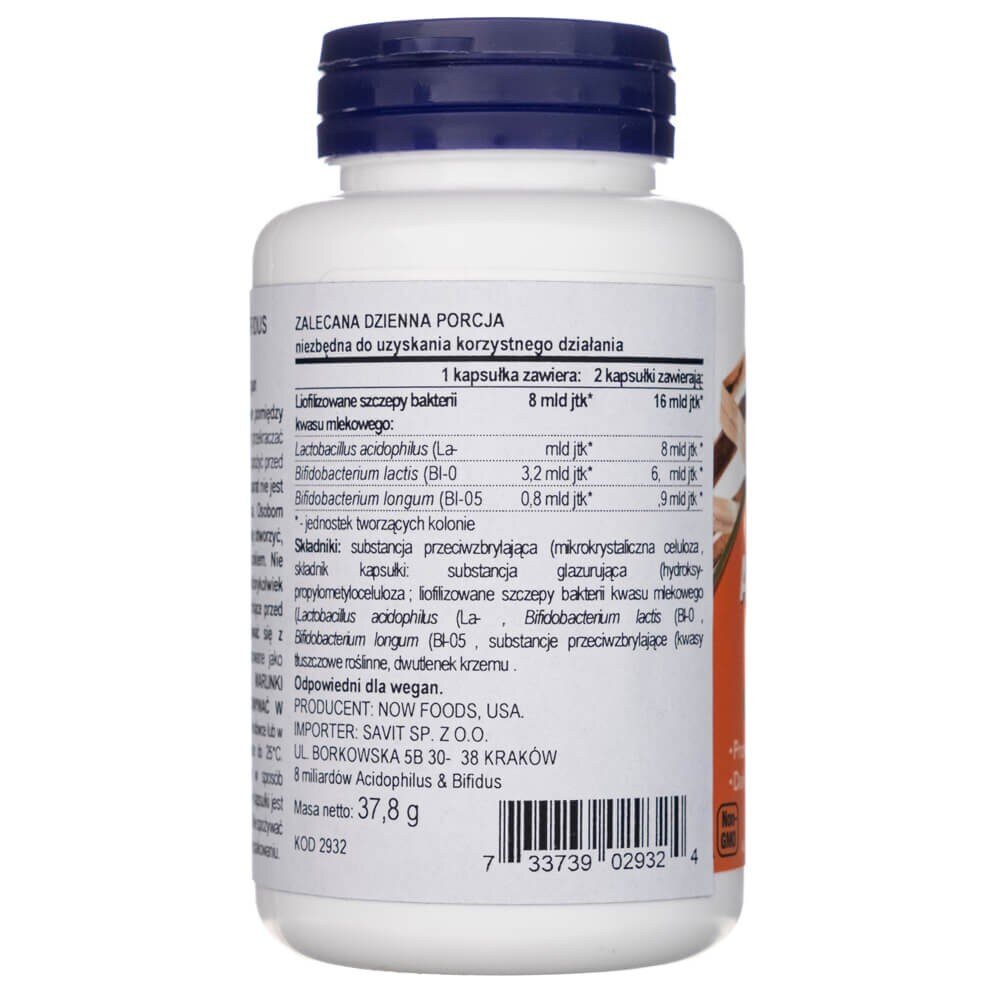now2932-3-1.jpg Now Foods 8 Billion Acidophilus & Bifidus - 120 kapsułek - obrazek 3