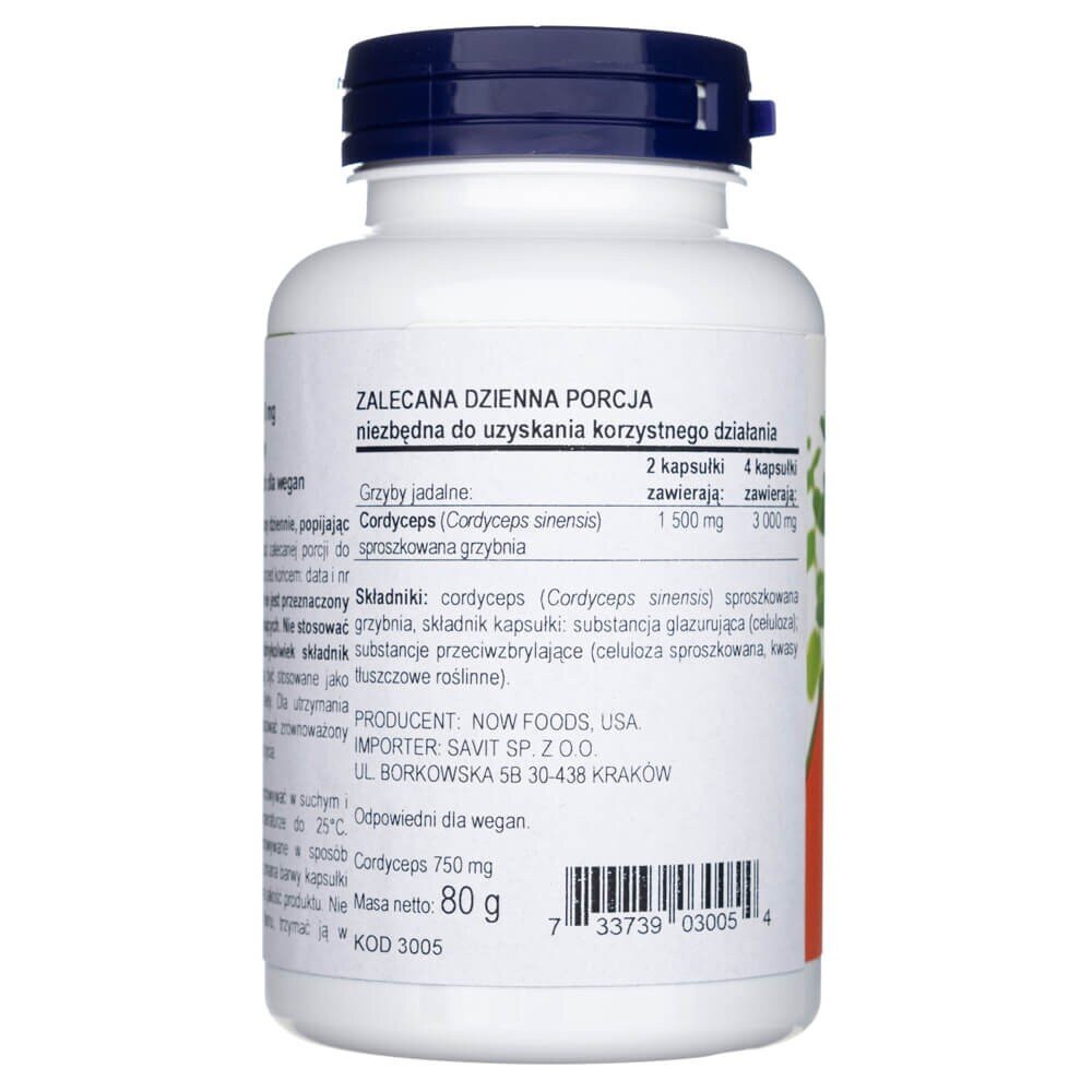 now3005-3-1-1.jpg Now Foods Cordyceps 750 mg - 90 kapsułek - obrazek 3